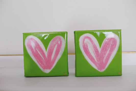 Bright Green and Pink Heart