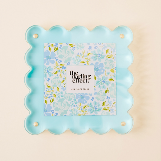 Scalloped Acrylic Frame-Blue