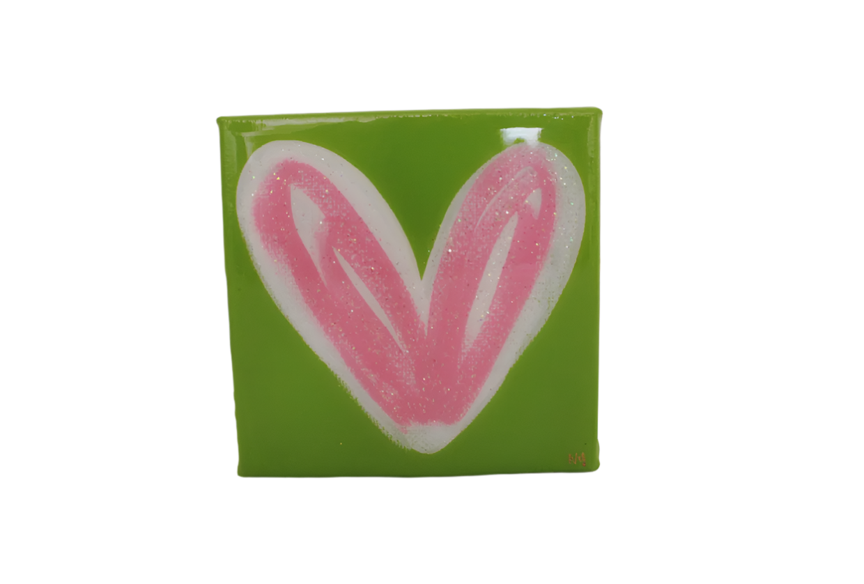 Bright Green and Pink Heart