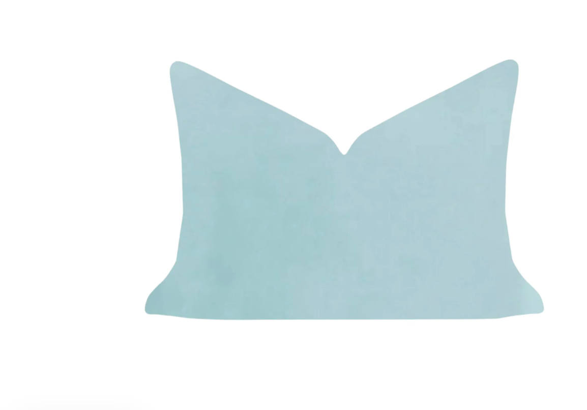 Spa Blue 22x22 Solid Velvet Pillow