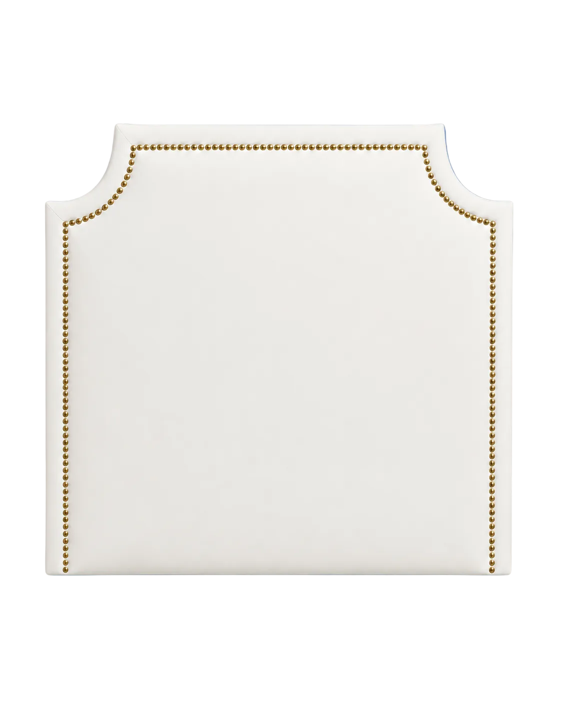 White Headboard with Gold Nailheads