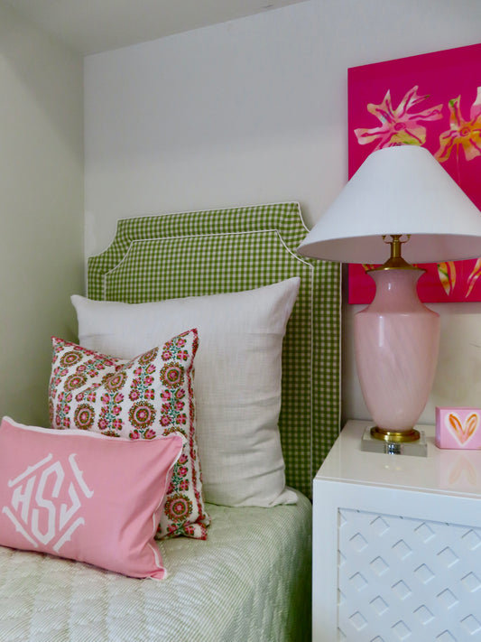 Green Check Twin Headboard