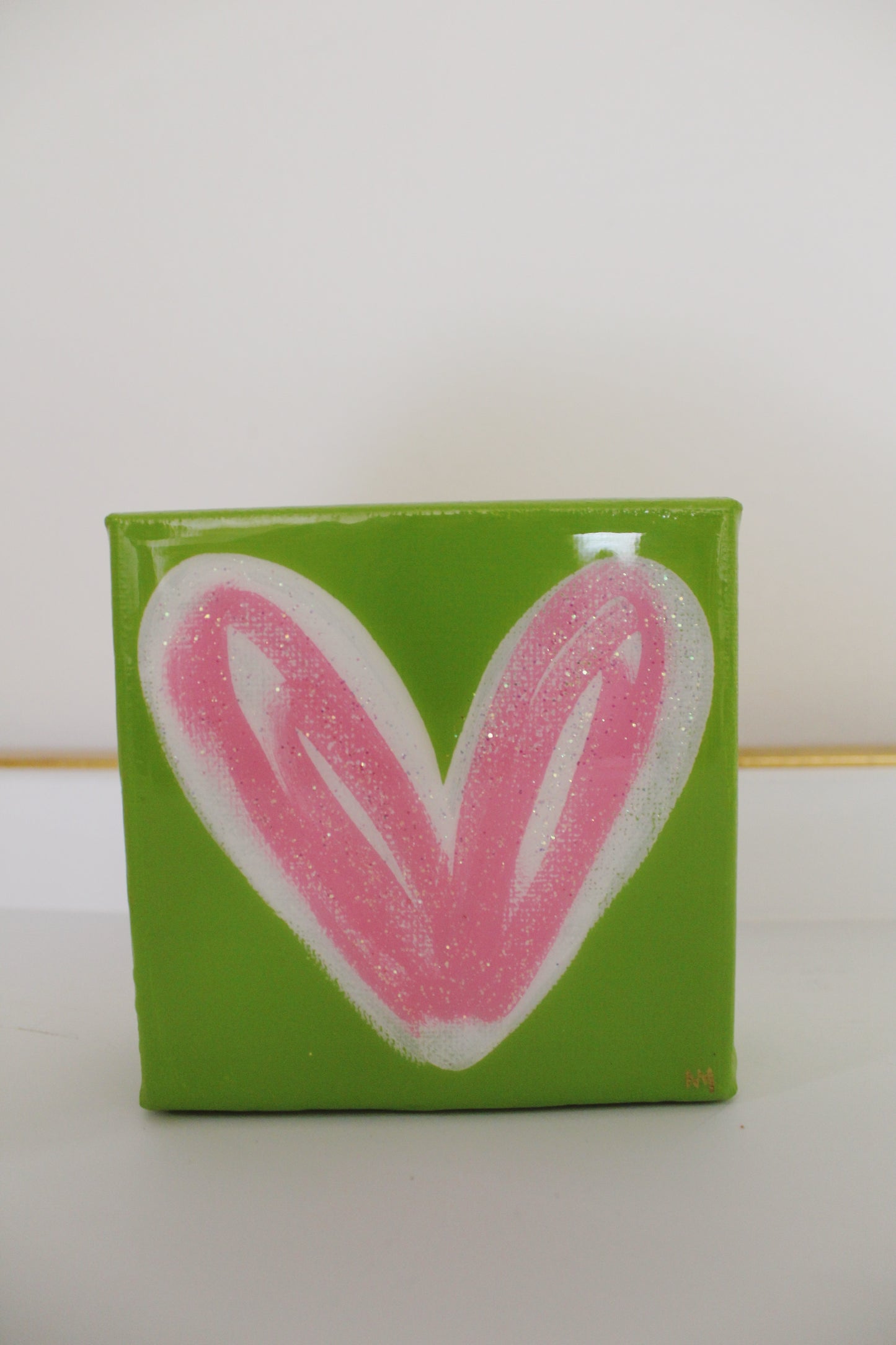 Bright Green and Pink Heart