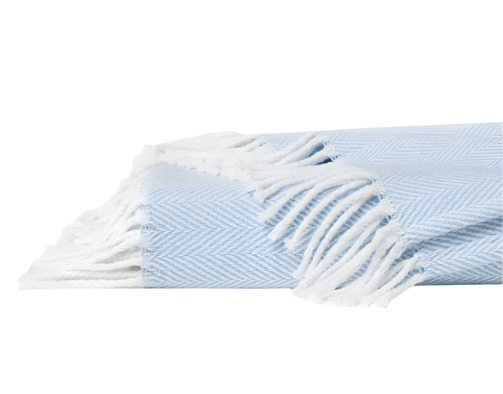 Celine Throw White/Sea