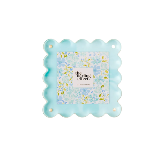 Scalloped Acrylic Frame-Blue