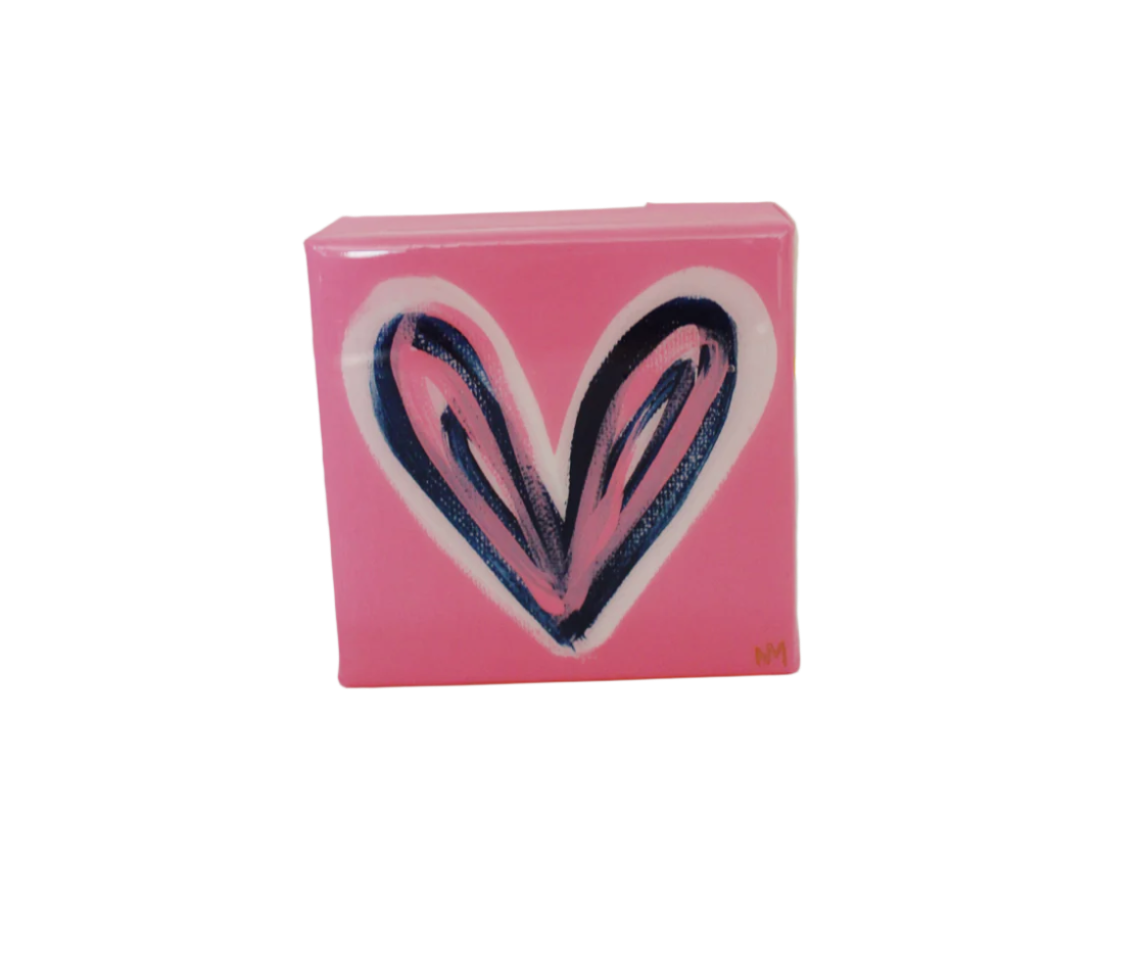 Bubble Gum Pink and Navy Heart