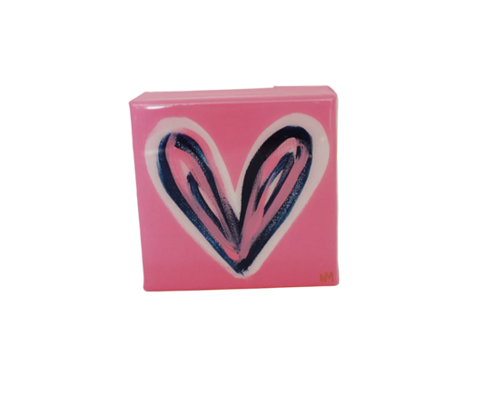 Bubble Gum Pink and Navy Heart