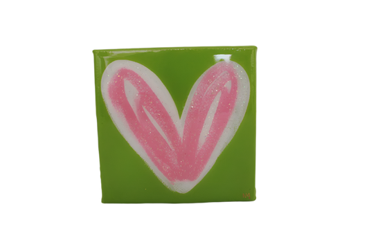 Bright Green and Pink Heart