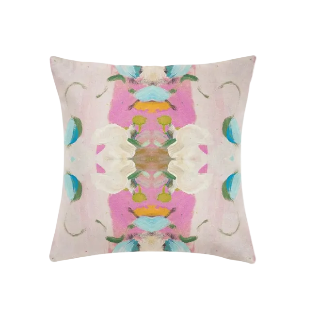 Monet's Garden Pink Decorative Pillow