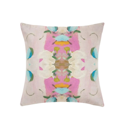 Monet's Garden Pink Decorative Pillow
