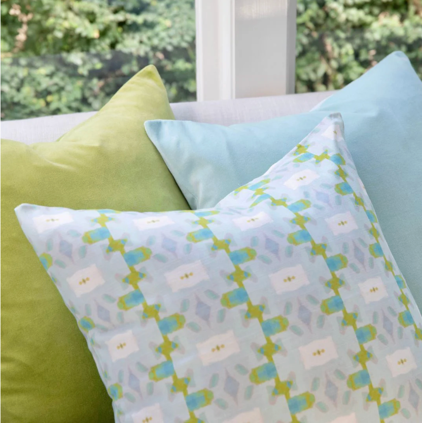 Spa Blue 22x22 Solid Velvet Pillow