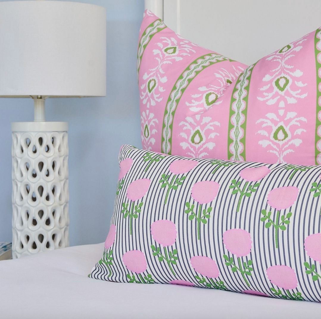 Rosemary Stripe Pink Decorative Pillow