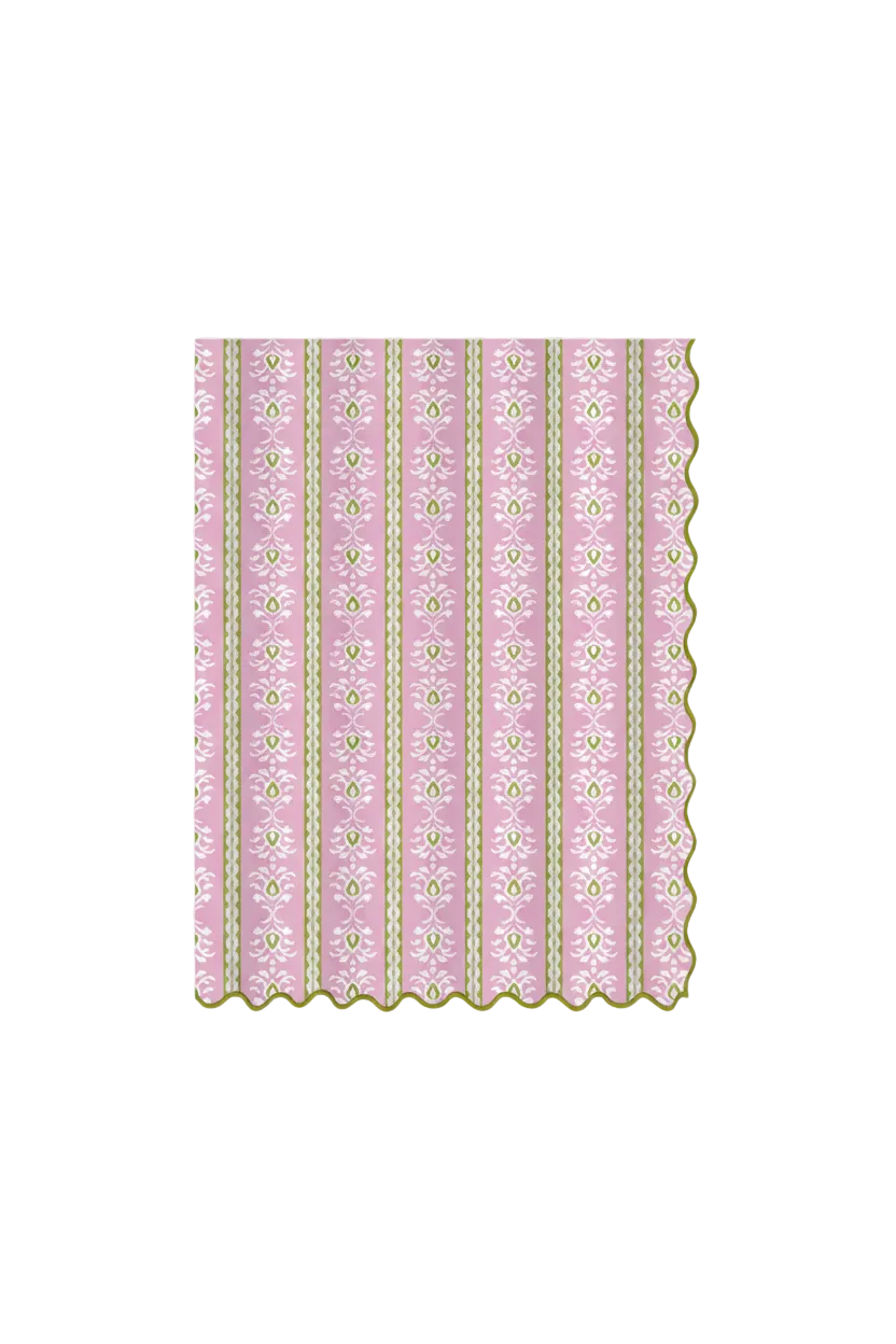 Rosemary Stripe Pink Shower Curtain