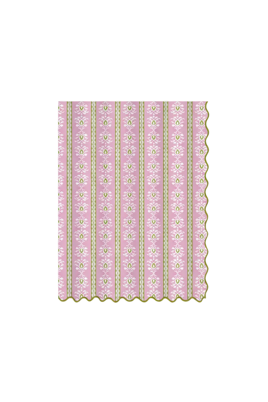 Rosemary Stripe Pink Shower Curtain