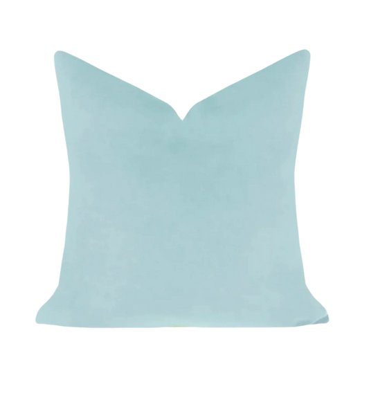 Spa Blue 22x22 Solid Velvet Pillow